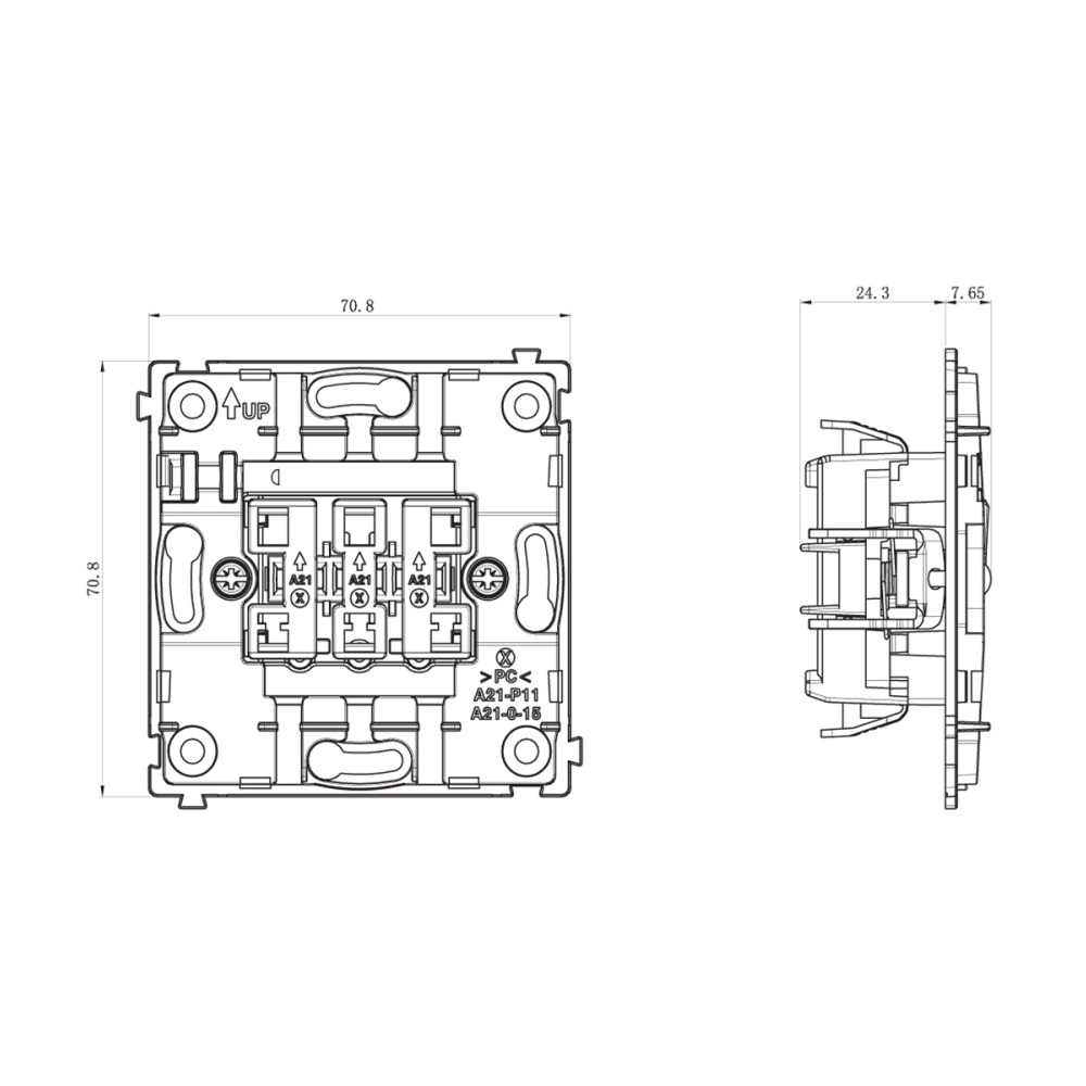Выключатель трехклавишный встраиваемый Donel R98 Карбон матовый DA28300-DA29330 — изображение 6