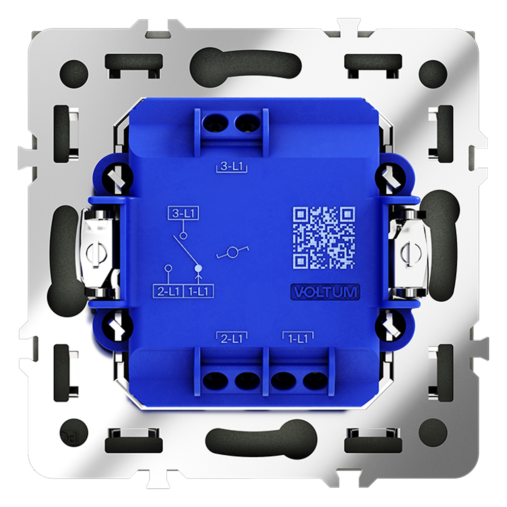Выключатель одноклавишный встраиваемый проходной Voltum S70 Черный матовый VLS010308 — изображение 3