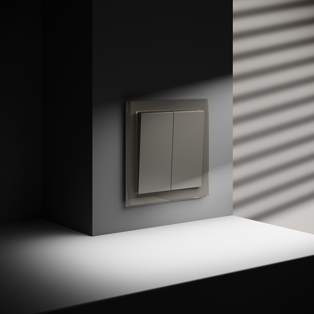 Выключатель двухклавишный встраиваемый проходной Voltum S70 Шелк VLS020304 — изображение 4