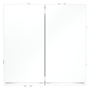 Выключатель двухклавишный встраиваемый проходной Voltum S70 с подсветкой Белый матовый VLS020402