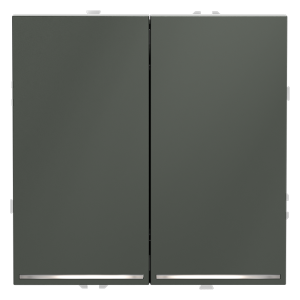 Выключатель двухклавишный встраиваемый проходной Voltum S70 с подсветкой Титан VLS020406