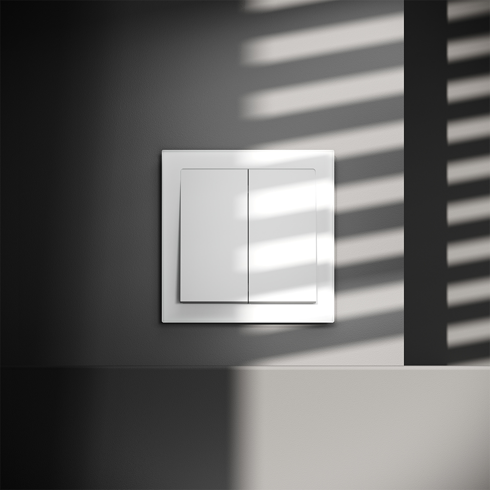 Выключатель двухклавишный встраиваемый с самовозвратом Voltum S70 Белый матовый VLS020602 — изображение 4