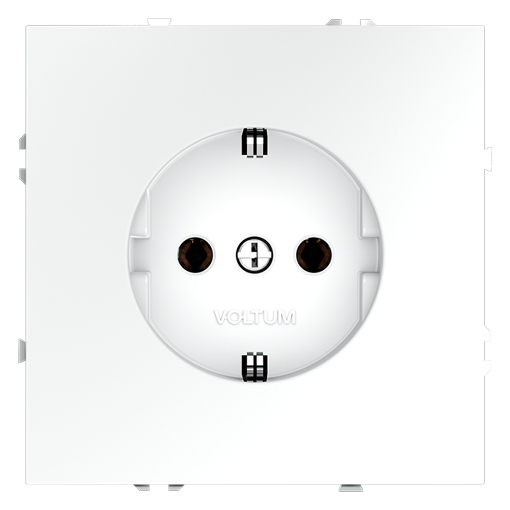 Розетка встраиваемая Voltum S70 с заземлением Soft touch Белый матовый VLS040102