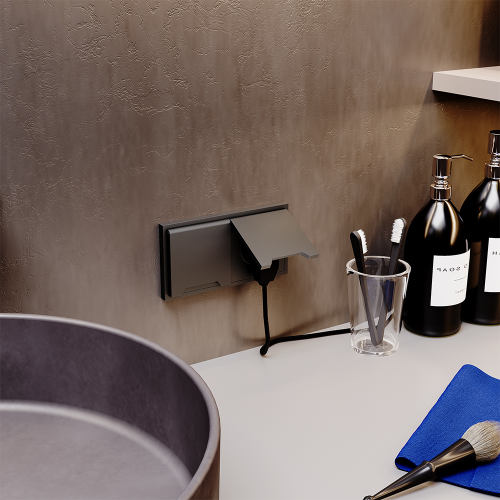 Рамка пластиковая Voltum S70 на 2 поста Титан глянцевый VLS100206 — изображение 3