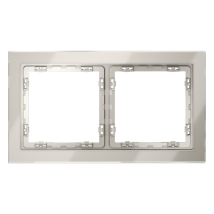 Рамка стеклянная Voltum S70 на 2 поста Кашемир глянцевый VLS110203