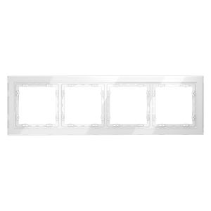 Рамка стеклянная Voltum S70 на 4 поста Белый глянцевый VLS110401