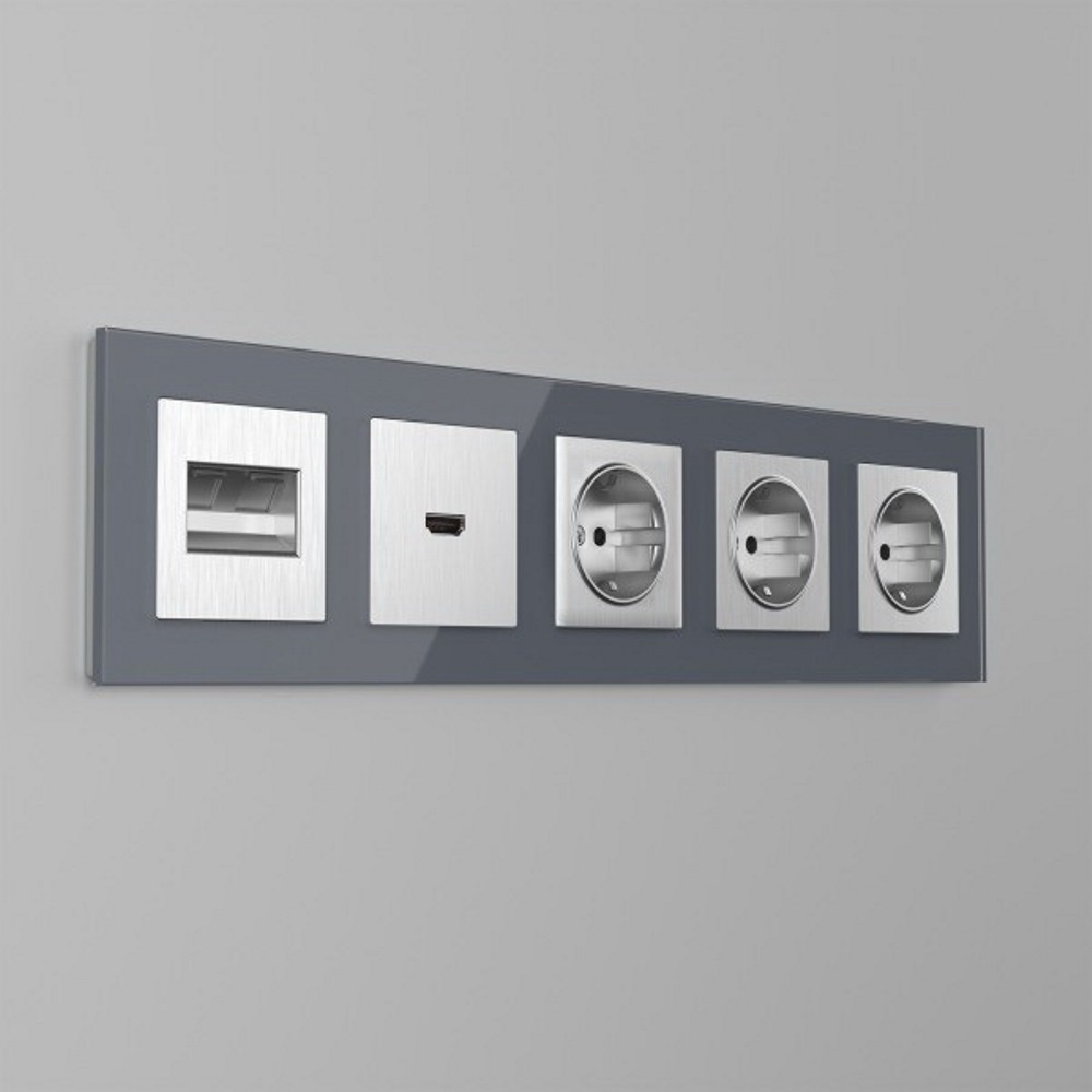 Накладка для розетки HDMI Werkel Серебряный рифленый W1196009 — изображение 2