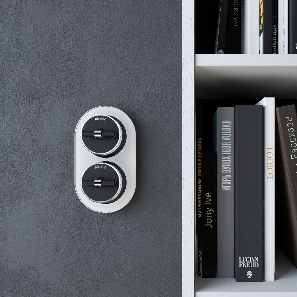 Переключатель-выключатель одноклавишный Werkel Vintage Черный матовый / Хром W5812051 — изображение 2